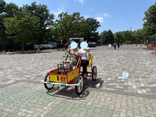 馬車に乗って遠足を楽しむ利用者さんの様子